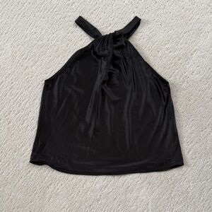 Aqua Black Halter Blouse